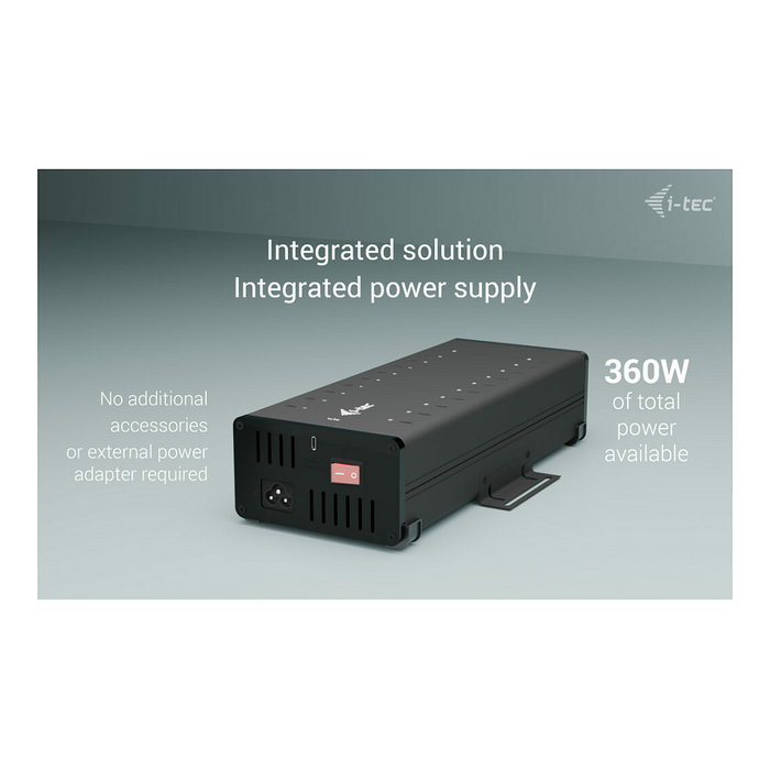 I-Tec Hub de Carga y Datos USB-C 20 Puertos, Negro I-Tec Hub de Carga y Datos USB-C 20 Puertos, Negro