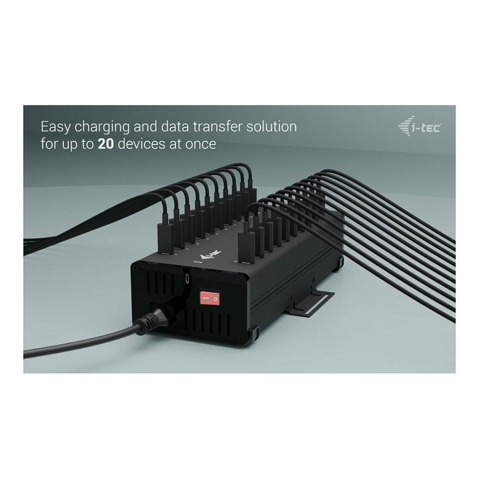 I-Tec Hub de Carga y Datos USB-C 20 Puertos, Negro I-Tec Hub de Carga y Datos USB-C 20 Puertos, Negro