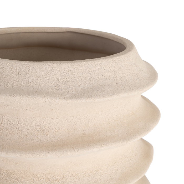 Macetero Crema Cerámica Decoración 36 X 36 X 52 cm