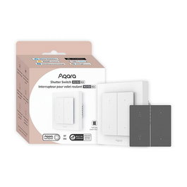 Aqara Interruptor de Luz H2 Inalámbrico, Bluetooth/Wi-Fi, 4 Botones 2 Canales, Gris-Blanco, 86 x 86 x 45 mm
