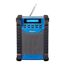 Denver WRD-60 Radio DAB+/FM/BT Portátil, 10W, IP54, Batería 2000 mAh, Negro/Azul