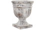 DKD Home Decor Macetero de Fibra de Vidrio Envejecido Gris 32x32x37