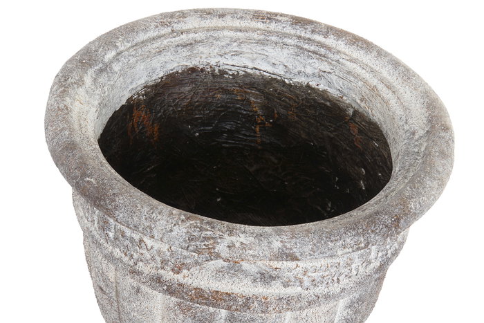 DKD Home Decor Macetero de Fibra de Vidrio Envejecido Gris 32x32x37
