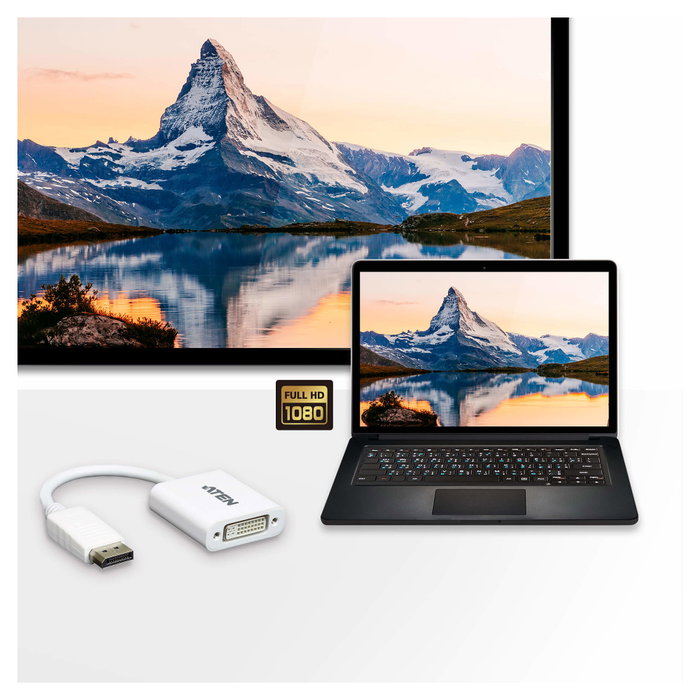 ATEN VC965 Adaptador DisplayPort Macho a DVI-I Hembra Blanco ATEN VC965 Adaptador DisplayPort Macho a DVI-I Hembra Blanco