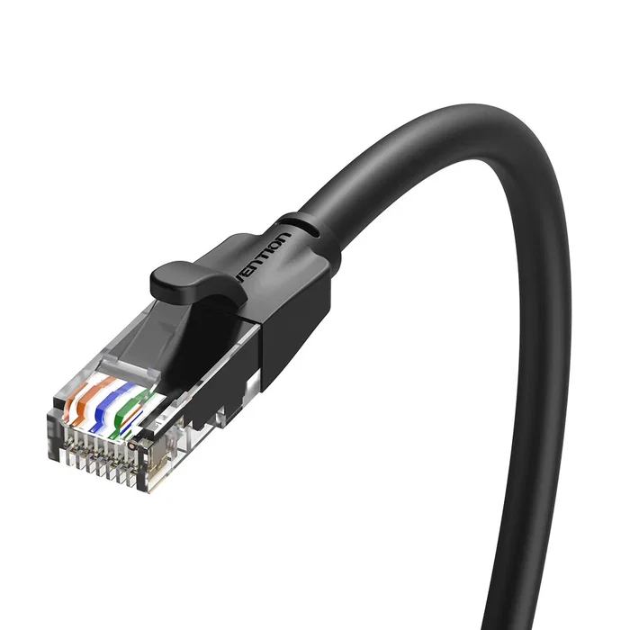 Vention IBEBF Cable de Red Ethernet Cat6 RJ45 1 m, UTP 26AWG Negro, 1000 Mbps Gigabit, Plug & Play
