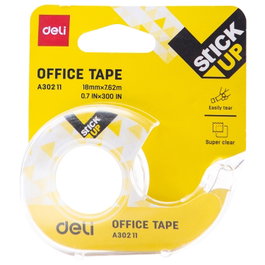 Deli Cinta adhesiva transparente STICK UP 18mm x 7,62m con dispensador