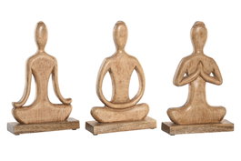 DKD Home Decor Figuras Yoga de Mango - Surtido de 3 Piezas