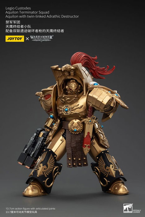 Warhammer The Horus Heresy Figura 1/18 Legio Custodes Aquilon Terminator Squad Aquilon with twin-linked Adrathic Destructor 14 cm