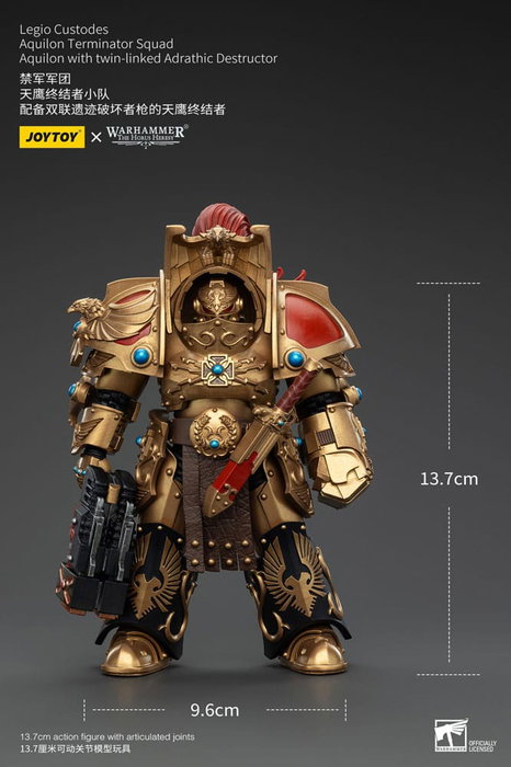 Warhammer The Horus Heresy Figura 1/18 Legio Custodes Aquilon Terminator Squad Aquilon with twin-linked Adrathic Destructor 14 cm