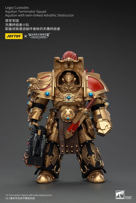 Warhammer The Horus Heresy Figura 1/18 Legio Custodes Aquilon Terminator Squad Aquilon with twin-linked Adrathic Destructor 14 cm
