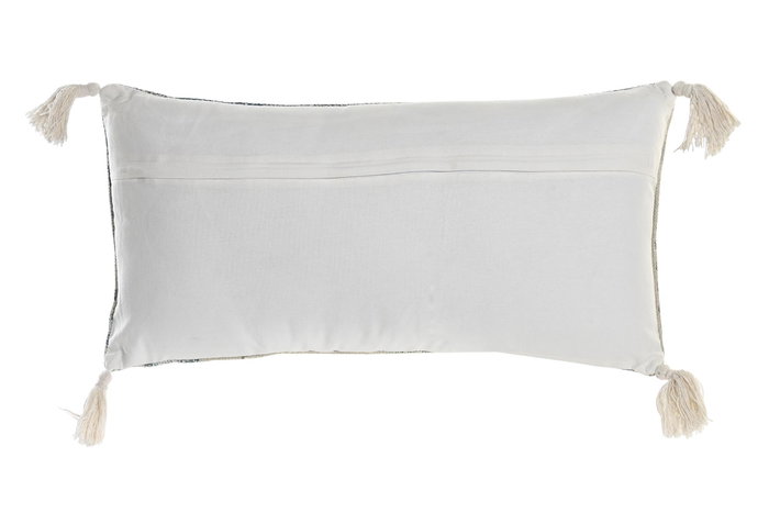 DKD Home Decor Cojín Algodón 60x10x30 con Flecos Azul y Beige