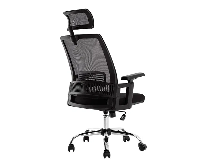 Q-connect Silla de Dirección Ergonómica con Respaldo Alto y Reposacabezas Ajustable, Base Metálica, Color Negro Q-connect Silla de Dirección Ergonómica con Respaldo Alto y Reposacabezas Ajustable, Base Metálica, Color Negro