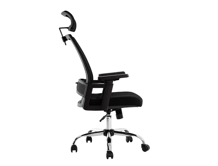 Q-connect Silla de Dirección Ergonómica con Respaldo Alto y Reposacabezas Ajustable, Base Metálica, Color Negro Q-connect Silla de Dirección Ergonómica con Respaldo Alto y Reposacabezas Ajustable, Base Metálica, Color Negro