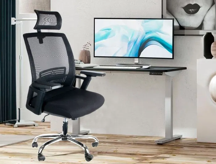 Q-connect Silla de Dirección Ergonómica con Respaldo Alto y Reposacabezas Ajustable, Base Metálica, Color Negro Q-connect Silla de Dirección Ergonómica con Respaldo Alto y Reposacabezas Ajustable, Base Metálica, Color Negro