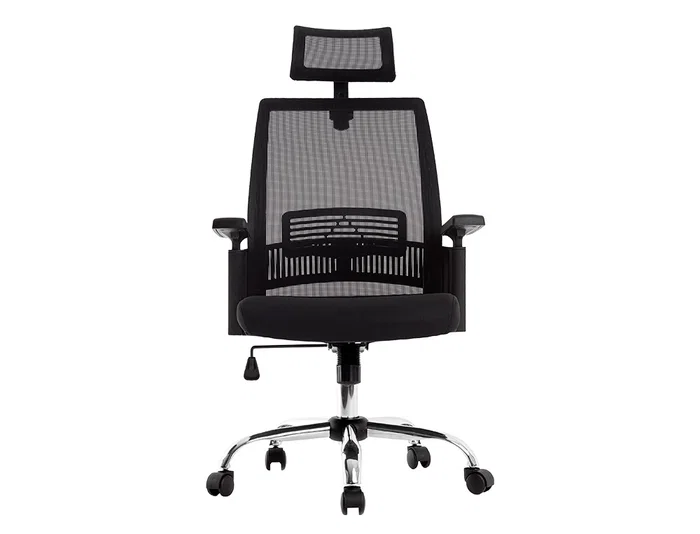 Q-connect Silla de Dirección Ergonómica con Respaldo Alto y Reposacabezas Ajustable, Base Metálica, Color Negro Q-connect Silla de Dirección Ergonómica con Respaldo Alto y Reposacabezas Ajustable, Base Metálica, Color Negro