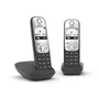 Gigaset A690 Duo Teléfono Analógico Inalámbrico con Pack de 2 Handsets, Negro y Plata