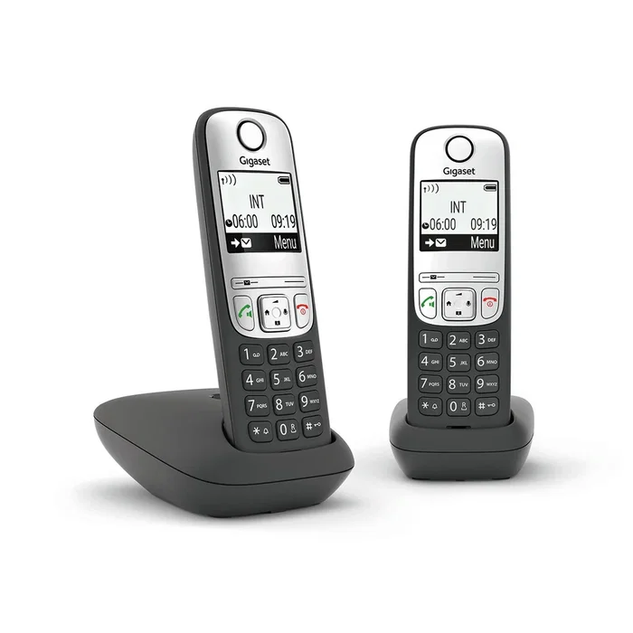 Gigaset A690 Duo Teléfono Analógico Inalámbrico con Pack de 2 Handsets, Negro y Plata Gigaset A690 Duo Teléfono Analógico Inalámbrico con Pack de 2 Handsets, Negro y Plata