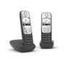 Gigaset A690 Duo Teléfono Analógico Inalámbrico con Pack de 2 Handsets, Negro y Plata