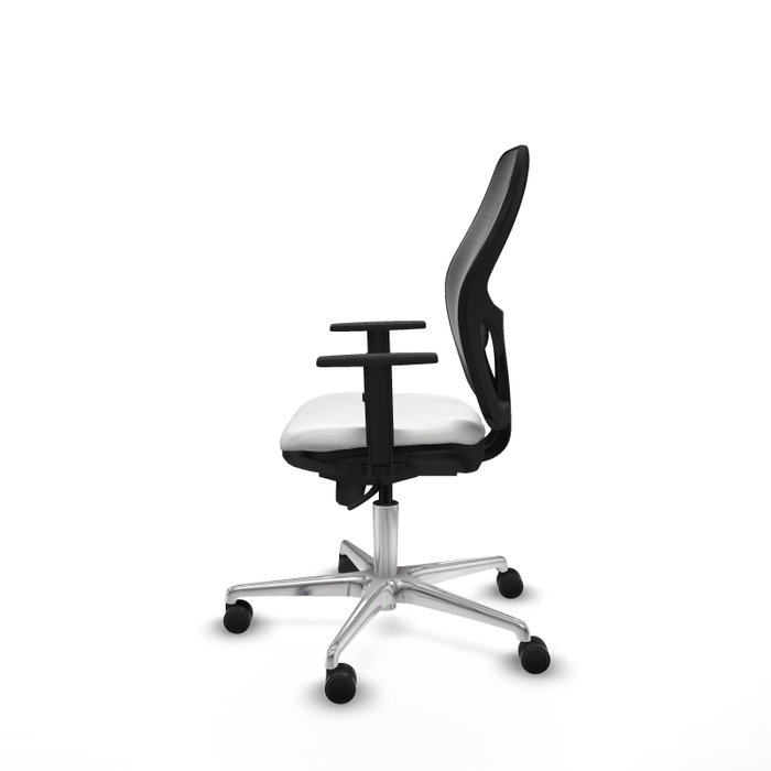 PIQUERAS Y CRESPO Silla de oficina Jorquera con mecanismo Sincro, Tela Blanca y Malla Negra