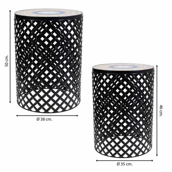 Soporte para Maceta Alexandra House Living Negro Hierro Azulejo 38 x 50 x 38 cm 2 Piezas Soporte para Maceta Alexandra House Living Negro Hierro Azulejo 38 x 50 x 38 cm 2 Piezas