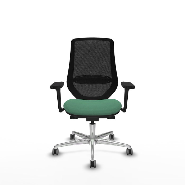 PIQUERAS Y CRESPO Silla de oficina Mardos con mecanismo Sincro/Traslack, Verde esmeralda y Negro