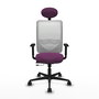 PIQUERAS Y CRESPO Silla de oficina Zulema con mecanismo Sincro/Traslack, Morado y Blanco