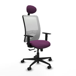 PIQUERAS Y CRESPO Silla de oficina Zulema con mecanismo Sincro/Traslack, Morado y Blanco