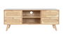 DKD Home Decor Mueble TV Scandi Natural 120 x 48 x 30 cm Rubberwood y Ratán