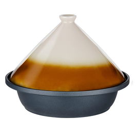 Alpina Tajine de Cerámica Ø30 x 25 cm para Todo Tipo de Fuegos, Incluye Base de Hierro Fundido