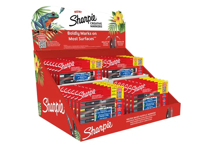 Sharpie Rotulador Acrílico Punta Redonda/Pincel Expositor 24 Unidades Colores Surtidos