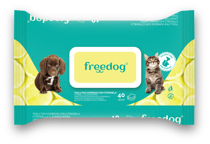 Freedog Toallitas Húmedas Citronela Grande 40Ud 28x18 cm Freedog Toallitas Húmedas Citronela Grande 40Ud 28x18 cm