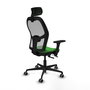 PIQUERAS Y CRESPO Silla de oficina Jorquera con mecanismo Sincro/Traslack, Verde y Gris