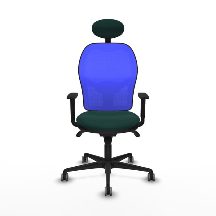 PIQUERAS Y CRESPO Silla de oficina Jorquera, mecanismo Sincro, Verde botella/Azul PIQUERAS Y CRESPO Silla de oficina Jorquera, mecanismo Sincro, Verde botella/Azul