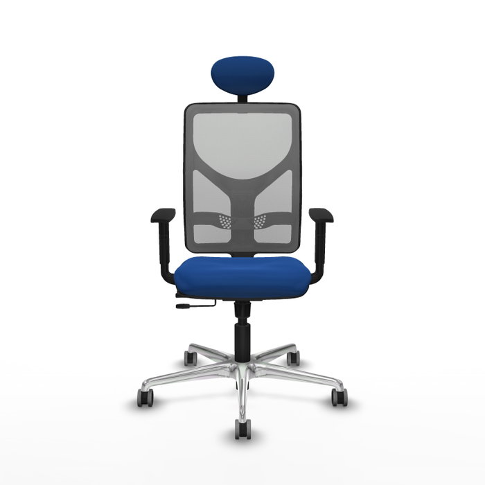 PIQUERAS Y CRESPO Silla de oficina Motilla con mecanismo Sincro/Traslack, Azul y Gris