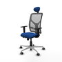 PIQUERAS Y CRESPO Silla de oficina Motilla con mecanismo Sincro/Traslack, Azul y Gris