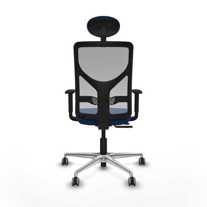 PIQUERAS Y CRESPO Silla de oficina Motilla con mecanismo Sincro/Traslack, Azul y Gris