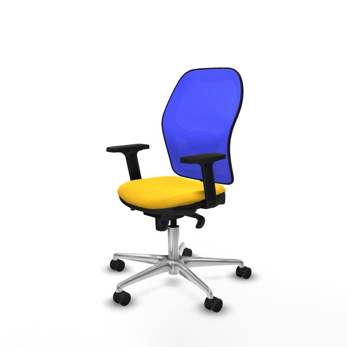 PIQUERAS Y CRESPO Silla de oficina Jorquera con mecanismo Sincro, amarillo y azul