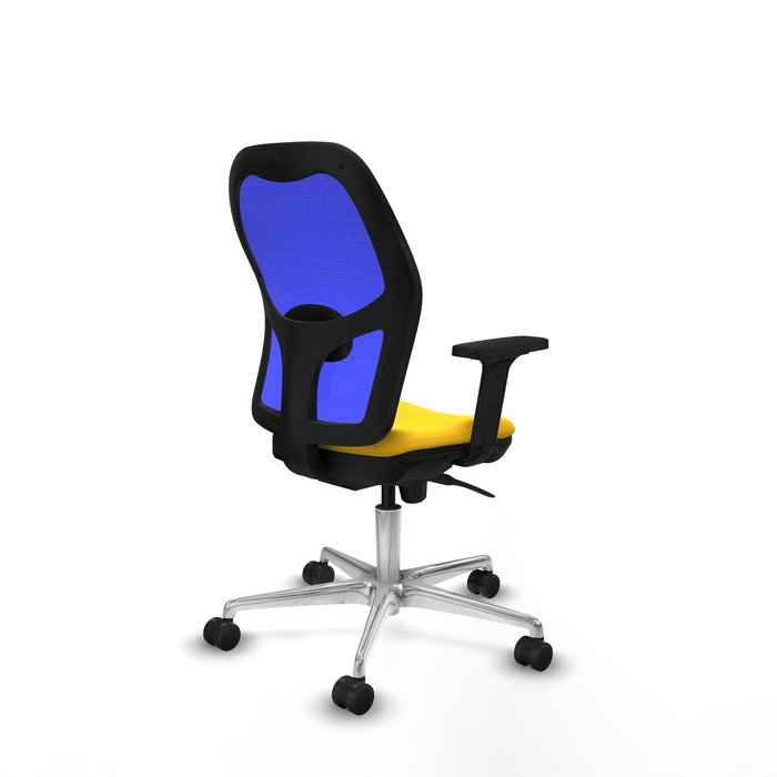 PIQUERAS Y CRESPO Silla de oficina Jorquera con mecanismo Sincro, amarillo y azul