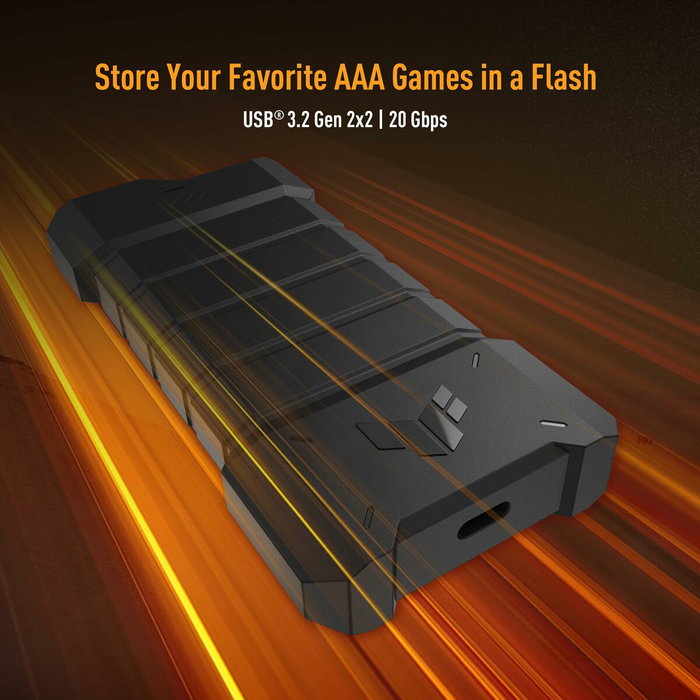 ASUS TUF Gaming A2 Carcasa externa para SSD M.2 USB 3.2 Gen 2x2 de 20 Gbps