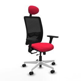 PIQUERAS Y CRESPO Silla de oficina Zulema con mecanismo Sincro/Traslack, Rojo y Negro