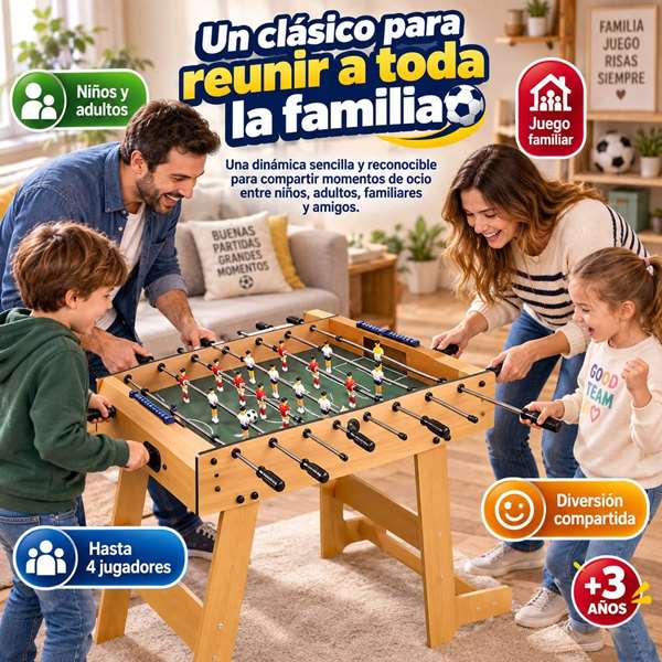 JugaToys Futbolín de madera 121x161x86cm