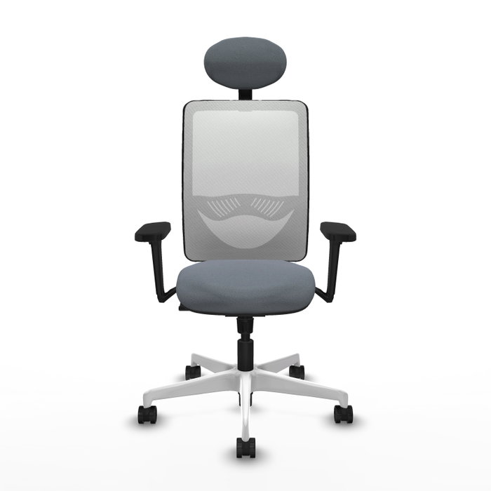 PIQUERAS Y CRESPO Silla de oficina Zulema Gris y Blanco con Mecanismo Sincro PIQUERAS Y CRESPO Silla de oficina Zulema Gris y Blanco con Mecanismo Sincro
