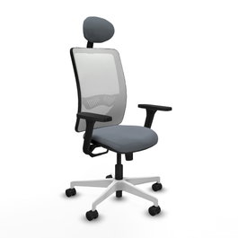PIQUERAS Y CRESPO Silla de oficina Zulema Gris y Blanco con Mecanismo Sincro