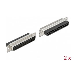 DeLOCK Conector Macho D-Sub 37 Pin Metal, 2 Piezas
