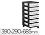 Archivo 2000 Cajonera 2000 6 Cajones Transparentes 6 Litros Carcasa Negra con Ruedas 390x290x685 mm