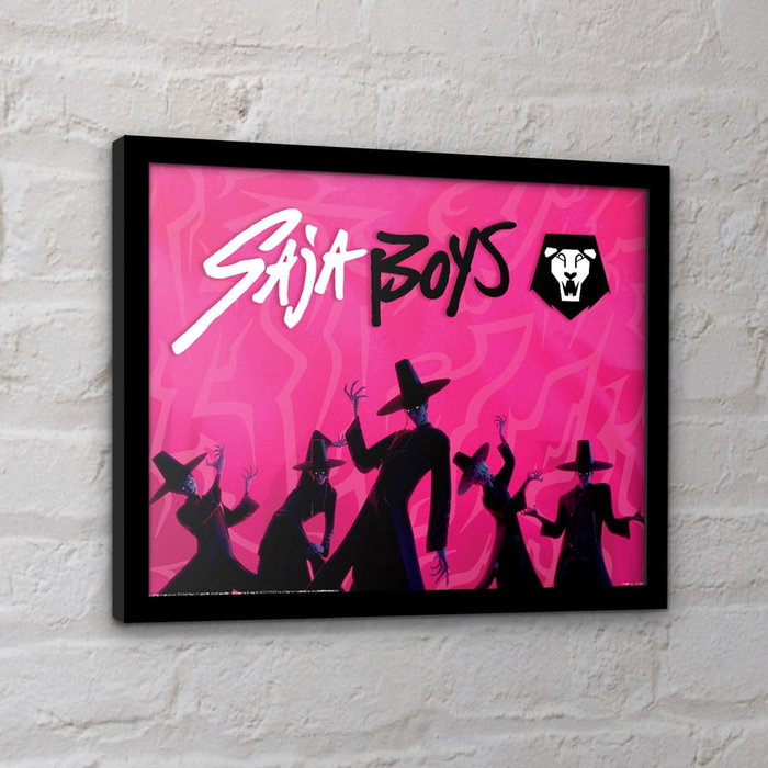 PYRAMID Cuadro Saja Boys KPop Demon Hunters 30x40cm Lámina de Coleccionista Enmarcada