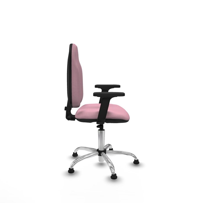 PIQUERAS Y CRESPO Silla de oficina Algarra Rosa con Base Cromada y Brazos 2D PIQUERAS Y CRESPO Silla de oficina Algarra Rosa con Base Cromada y Brazos 2D