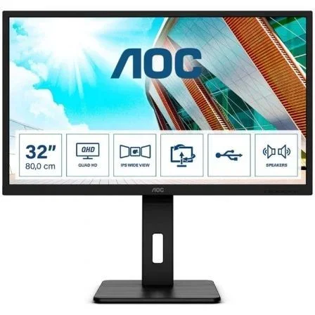 Monitor Profesional AOC Q32P2CA 31.5"/ QHD/ Multimedia/ Negro Monitor Profesional AOC Q32P2CA 31.5"/ QHD/ Multimedia/ Negro