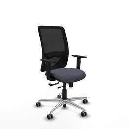 PIQUERAS Y CRESPO Silla de oficina Zulema con mecanismo Sincro/Traslack, Gris oscuro y Negro