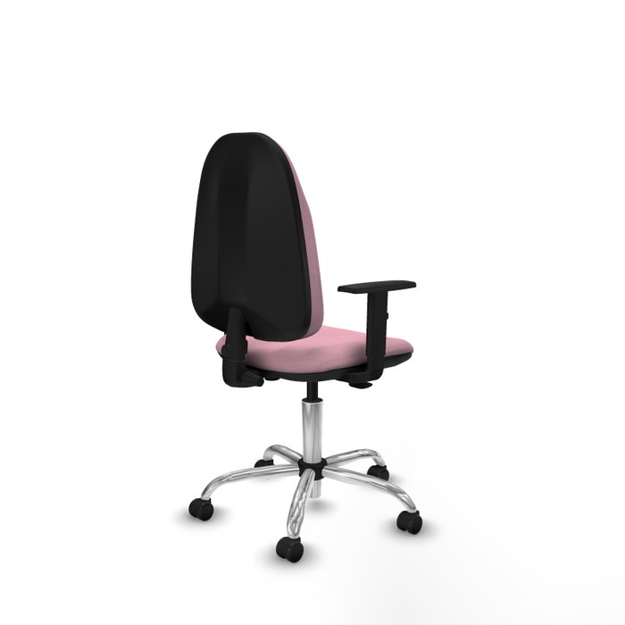 PIQUERAS Y CRESPO Silla de oficina Algarra Rosa con Base Cromada y Brazos 1D PIQUERAS Y CRESPO Silla de oficina Algarra Rosa con Base Cromada y Brazos 1D